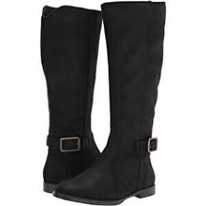 NEW BELLA VITA MAKAYLA BLACK FAUX SUEDE TALL RIDING BOOTS 6 (WIDE‎ CALF)
